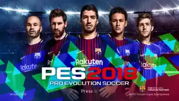 Pro Evolution Soccer 2018 (USA) screen shot title